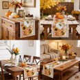 thumbnail image 4 of Thanksgiving Pumpkins Table Runner - 90 Inch Long Fall Maple Leaves Berries Tan Check Cotton and Linen Blended Dress Scarves Farmhouse Table Runner for Kitchen Dining, Coffee Table, 13" x 90", 4 of 8