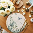 thumbnail image 2 of Round Placemats Eucalyptus Leaf Butterfly 15 inch Set of 4 Table Mats for Dining Table Vintage Leaf Plant Heat Resistant Non-Slip Kitchen & Home Decorative Place Mat Set, 2 of 8