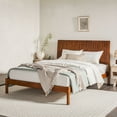 thumbnail image 2 of Walker Edison Transitional Solid Wood Platform Queen Bed, Dark Brown, 2 of 15