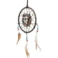 thumbnail image 3 of Ebros Animal Totem Spirit Bison Buffalo Skull Dreamcatcher with Beaded Feathers Wall Hanging Decor 6.5" Diameter Decoration Ornament Hanger for Home and Office, 3 of 4