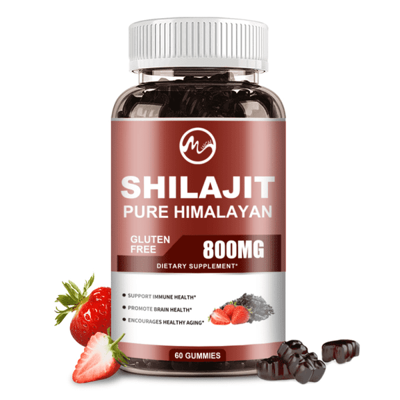 Shilajit Gummies - Pure Shilajit Supplement for Men & Women - Energy, Immunity - Strawberry Flavor, 60 Gummies