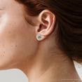 thumbnail image 3 of Pompeii 5/8ct Diamond Halo Studs Mounting Fits 5.5-6.5mm Round Stones 14k White Gold, 3 of 4