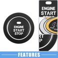 thumbnail image 3 of Unique Bargains Engine Start Stop Ignition Button Trim Sticker for Hyundai Sonata 2011-2014 Aluminum Alloy Black, 3 of 6