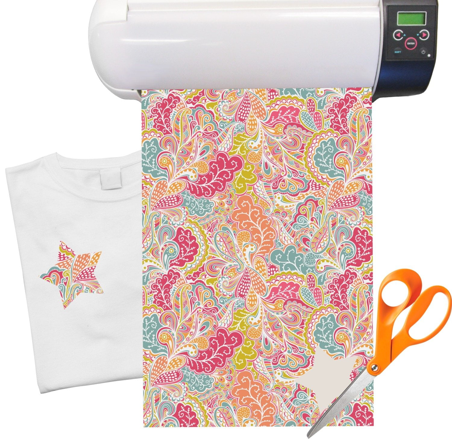 Abstract Foliage Heat Transfer Vinyl Sheet (12"x18"), Customizing