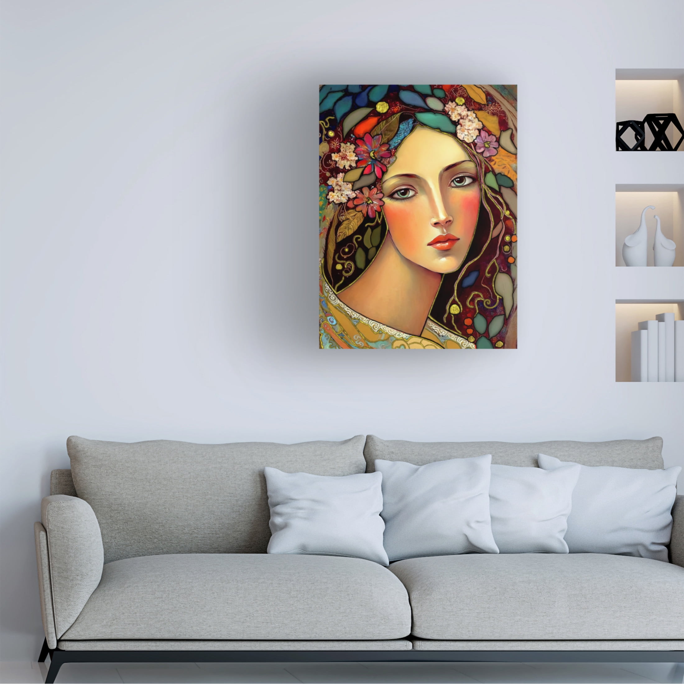 Canvas Wall Art - RomantzArt 'Renaissance Romance Adriana' Wall Art for Living Room, Bedroom, or Office Décor by Trademark Fine Art - 35 x 47 Inches