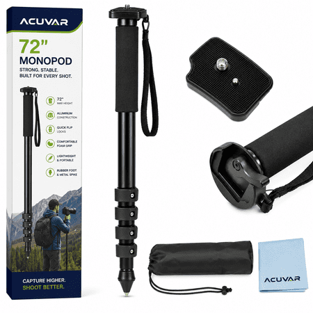 ACUVAR Pro Series 72 Monopod w/ Quick Release For Canon Nikon Sony Samsung Olympus Fujifilm Panasonic & Pentax + eCostConnection Microfiber Cloth