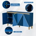 thumbnail image 6 of Tcbosik 60" Buffet Cabinet w/Storage, Coffee Bar Cabinet with Adjustable Shelves and 4 Doors, Modern Kitchen Cupboard, Sideboard Cabinet for Dining Room, Living Room, Hallway, Dark Navy & Light Navy, 6 of 10