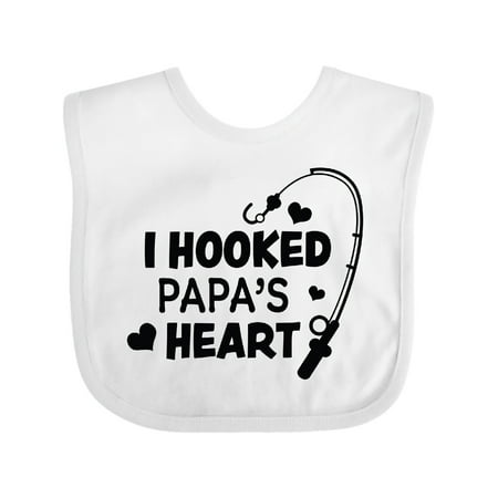 

Inktastic I Hooked Papa s Heart with Fishing Rod Gift Baby Boy or Baby Girl Bib