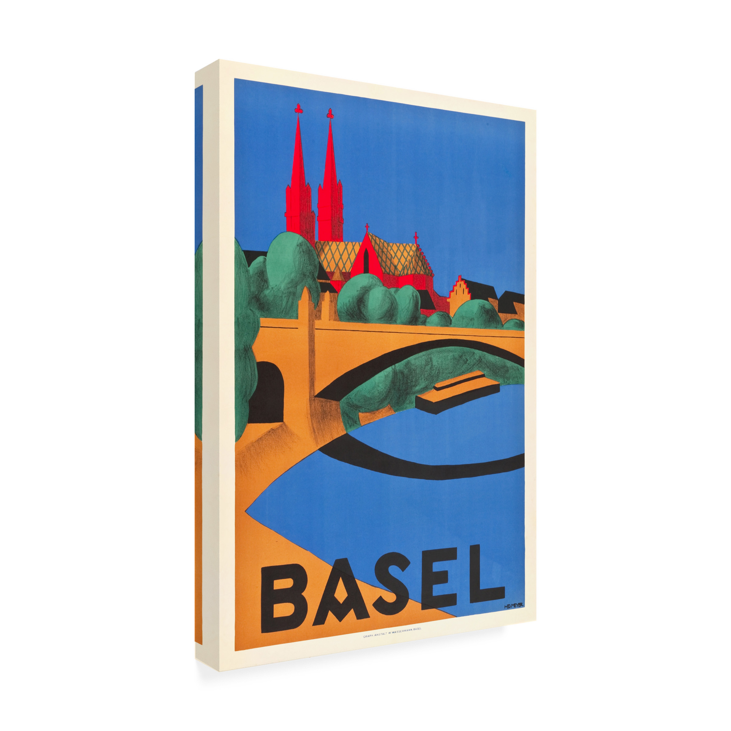Vintage Apple Collection 'Basel Travel' Canvas Art