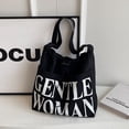 thumbnail image 4 of Gentlewoman® Aesthetic Canvas Tote Bag Crossbody Bags with Inner Pocket for Women, Large Capacity Shoulder Bag for Travel Work Sport，Black, 4 of 8
