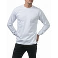 thumbnail image 3 of 3 Pack Pro Club Men's Heavyweight Cotton Long Sleeve Crew Neck T-Shirt - White - X-Large, 3 of 4