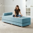 thumbnail image 7 of Jaxx Alon Daybed - Fold-Out Sleeper Chaise with Premium Memory Foam Queen-Size Mattress - Made in the USA, Turquoise, 7 of 7