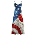 thumbnail image 3 of Womens Sleeveless Spaghetti Straps Maxi Dress Stars Stripes 4th of July Patriotic Sundress Summer Dresses, 3 of 4