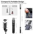 thumbnail image 5 of Selfie Stick Tripod, 4 in 1 Selfie Tripod with Shutter Remote Phone Holder, Action Camera Mount, for Smartphone, Black, 5 of 7