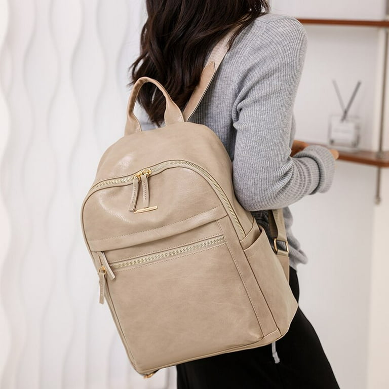 CoCopeaunts Fashion Leather Backpack Women Solid Color Luxury Designer  Backpacks Female High Quality Small School Backpack for Teenage Girls 