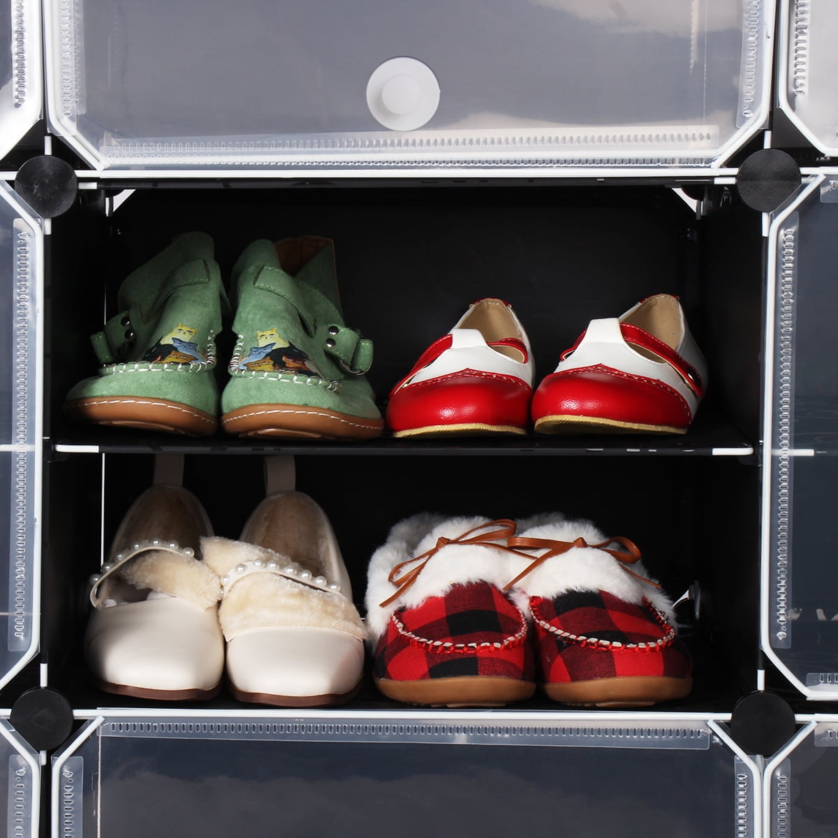 Mulanimo 9 Tiers Shoe Storage Cabinet Shoe Rack with Dustproof Cover Closet Organizer, Gray