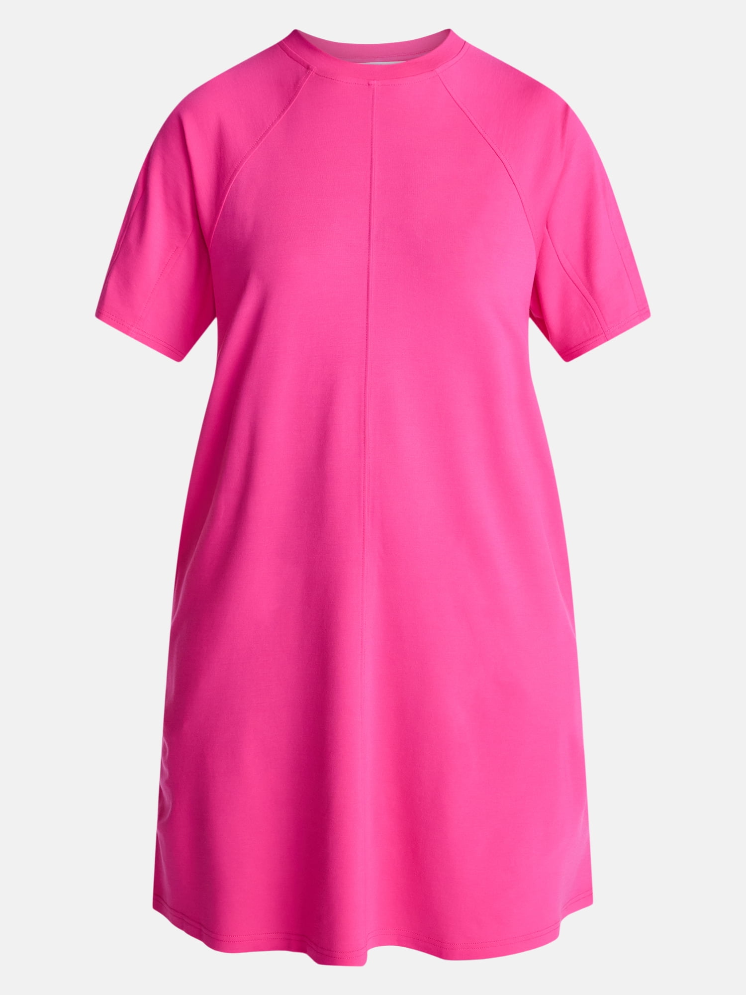 Time and Tru Women's Seamed Mini Dress with Short Sleeves, Sizes XS-XXXL