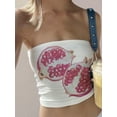 thumbnail image 5 of Baby Sweetie Women Tube Tops Vintage Flower Print Strapless Crop Tops Summer Going Out Aesthetic Bandeau Vest, 5 of 7