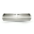thumbnail image 3 of Stainless Steel 925 Sterling Silver Inlay Ridged Edge Band Ring Wedding Precious Metal, 3 of 10