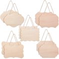 thumbnail image 1 of 10 Pieces Unfinished Blank Sign Hanging Wood Sign Decorative Wood Plaques for DIY Craft, 5 Designs, 1 of 7