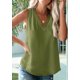 thumbnail image 5 of Camiseta de Tirantes Holgada Sin Mangas con Cuello en V y Encaje de Pestañas de Verano, Color Verde Hierba, Talla L, 5 of 9