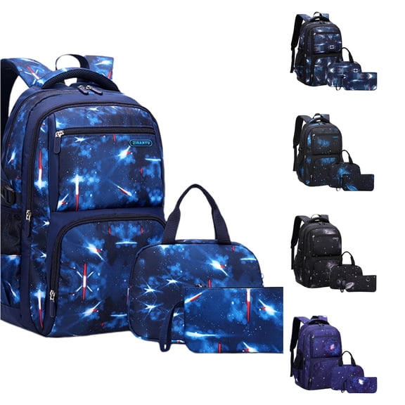HNMKIU Kids Backpack Set Boys Girls School Bookbag Pencil Lunch Bag Lightweight Student Backpack Children ,Blue