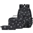 thumbnail image 2 of HJYCHN Bookbag for Girls Bow Print 3Pc Set Daypack with Lunch Bag Pencil Case Heart Zipper Pull Back to School Supplies for Kids Backpack for Boys Black, 2 of 9