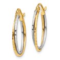 thumbnail image 2 of 14k Yellow White Gold Twisted Hoop Earrings Round, 2 of 8