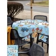 thumbnail image 5 of Outdoor Tablecloth with Umbrella Hole for Patio/Picnic/Party/Camping, Blue Children's Day Waterproof Table Cloth Square Cover Washable, Car Tree Stars Cartoon Modern Art (54"x 54"), 5 of 8