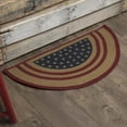 thumbnail image 1 of Americana Red Americana Flooring July Fourth Star Flag Jute Stenciled Star Half Circle Accent Rug, 1 of 3