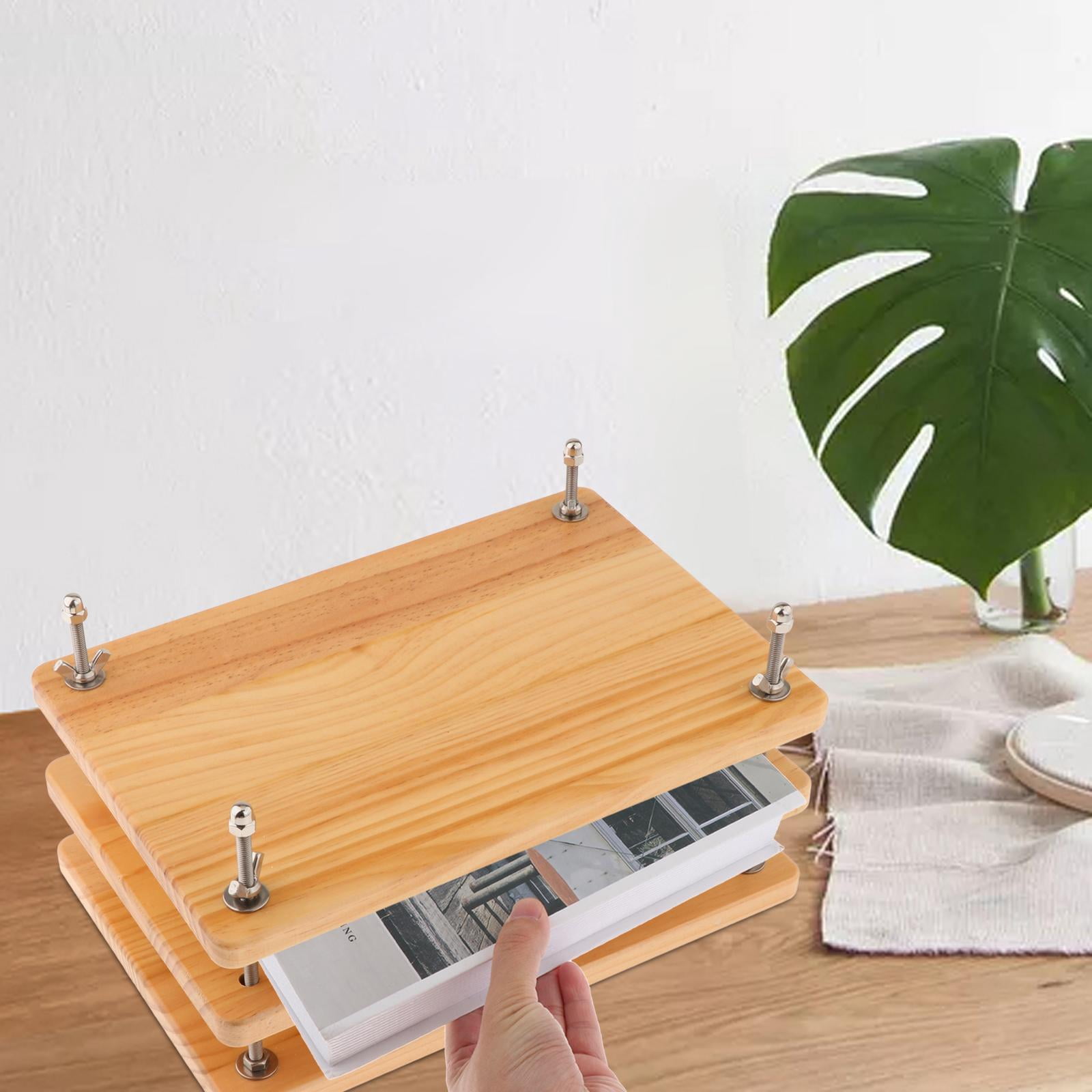 Milageto Wooden Book Press Portable Book Binding Tool Book Binding Press for Desktop Home