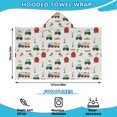 thumbnail image 2 of Cartoon Farm Vehicles Barns Gray Pattern Hooded Bath Towel，50"x30" for Ages 3 To 12 Kids, Quick Dry Lightweight Soft Microfiber Hood Beach Towel Cover Up for Kids, 2 of 7