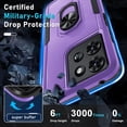 thumbnail image 2 of Military Grade TUFF Shockproof Hybrid Armor Case with Ring Grip for Motorola Moto G 2025 - Purple, 2 of 5