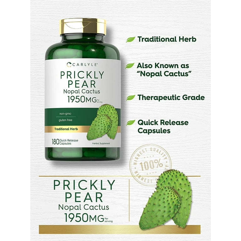 Carlyle Prickly Pear 1950mg, 180 Capsules for Men and Women - Walmart.com