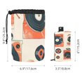 thumbnail image 5 of PhooArto Large Barrel Drawstring Makeup Bag, Orange Record Player Pattern Travel Cosmetic Bag Portable Make Up Organizer Bag, 5 of 6