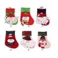 thumbnail image 4 of Billuyoard Bonitas medias de Navidad, calcetines de tela no tejida, decoración del hogar, Papá Noel, muñeco de nieve, colgador de árbol de Kits de decoración para fiestas Rojo verde/Muñeco de nieve, 4 of 6