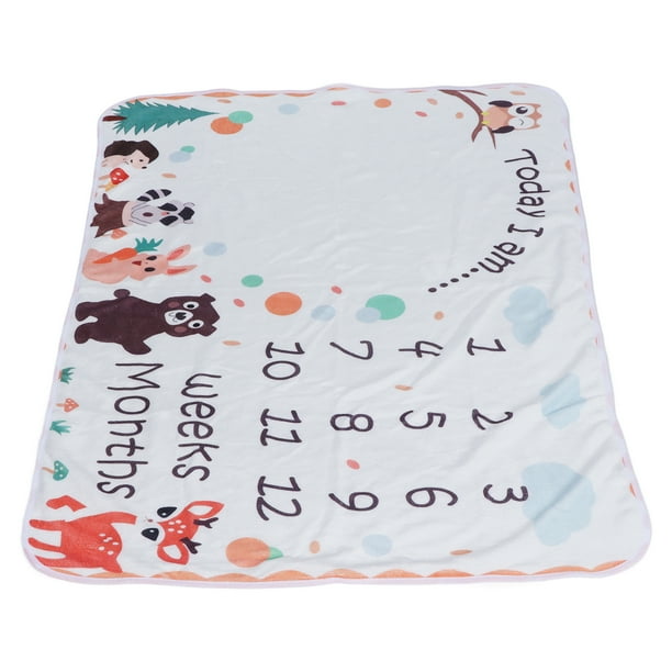 Ccdes Infant Milestone Blanket Baby Monthly Milestone Blanket Animal Pattern Cute Skin Friendly Colourfast For Photography 100x75cm 39.4x29.5in1cm