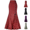 thumbnail image 4 of comerut Halloween Skirt Jacquard Fishtail Women Punk Style Vintage Ruffles Bodycon Skirt for Festival, 4 of 7