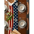 thumbnail image 6 of Table Runner Dresser Scarves 48 Inch Long,Retro Star and Stripe USA Flag Linen Dining Table Runners 4th of July American Patriotic Tabletop Scarf for Wedding Holiday Party Kitchen, 6 of 7