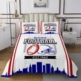 thumbnail image 1 of Erosebridal Rugby Coverlet Set King for Boys,Stripes Sport Bedding Set,Football Gaming Decor,3-Piece, 1 of 5