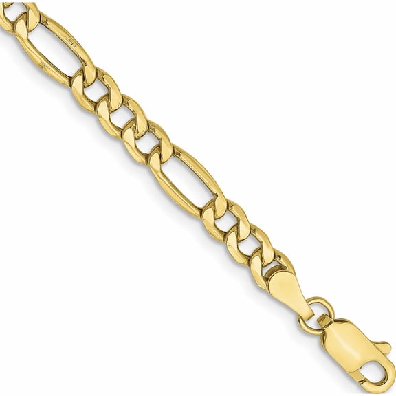 10K Yellow Gold 4.2mm Semi-Solid Figaro Chain (7 X 4.2) Made In South Africa 10bc94-7