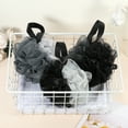 thumbnail image 6 of Unique Bargains Bath Shower Loofah Sponge Body Puffs for Bathroom 5.31"x4.33" Gray, Black, 6 of 6