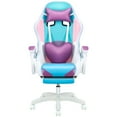 thumbnail image 3 of Gaming Chair with RGB LED Lights, Girl Video Chair, Ergonomic Computer Chair with Massage and Footrest, Reclining Video Game Chair for Adult-Purple, 3 of 15