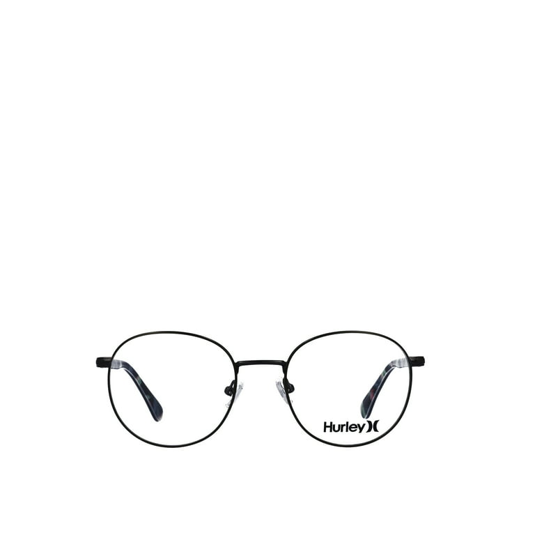 Hurley Men's Round Eyeglasses, HMO124 - Seaside, Matte Olive, 52-20-145, with Case