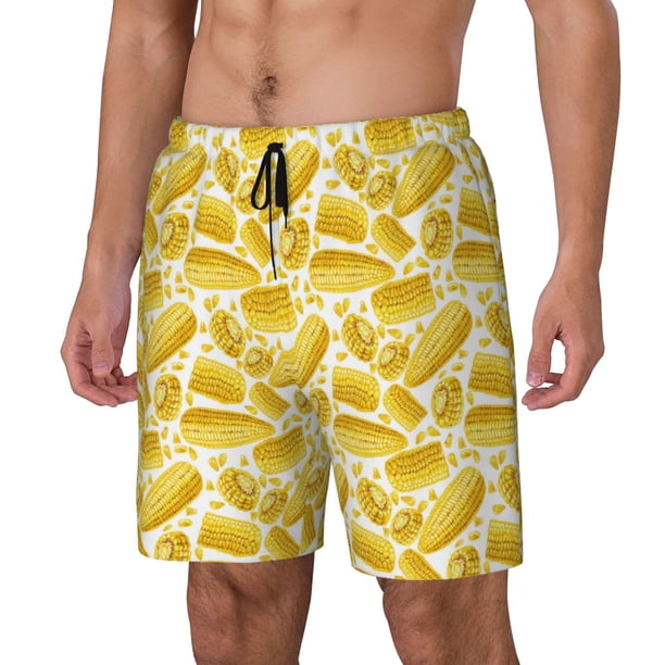 Fotbe Ears Of Corn Traje de Baño para Hombre – Shorts de Natación de Secado Rápido con Forro y Bolsillos-Medium