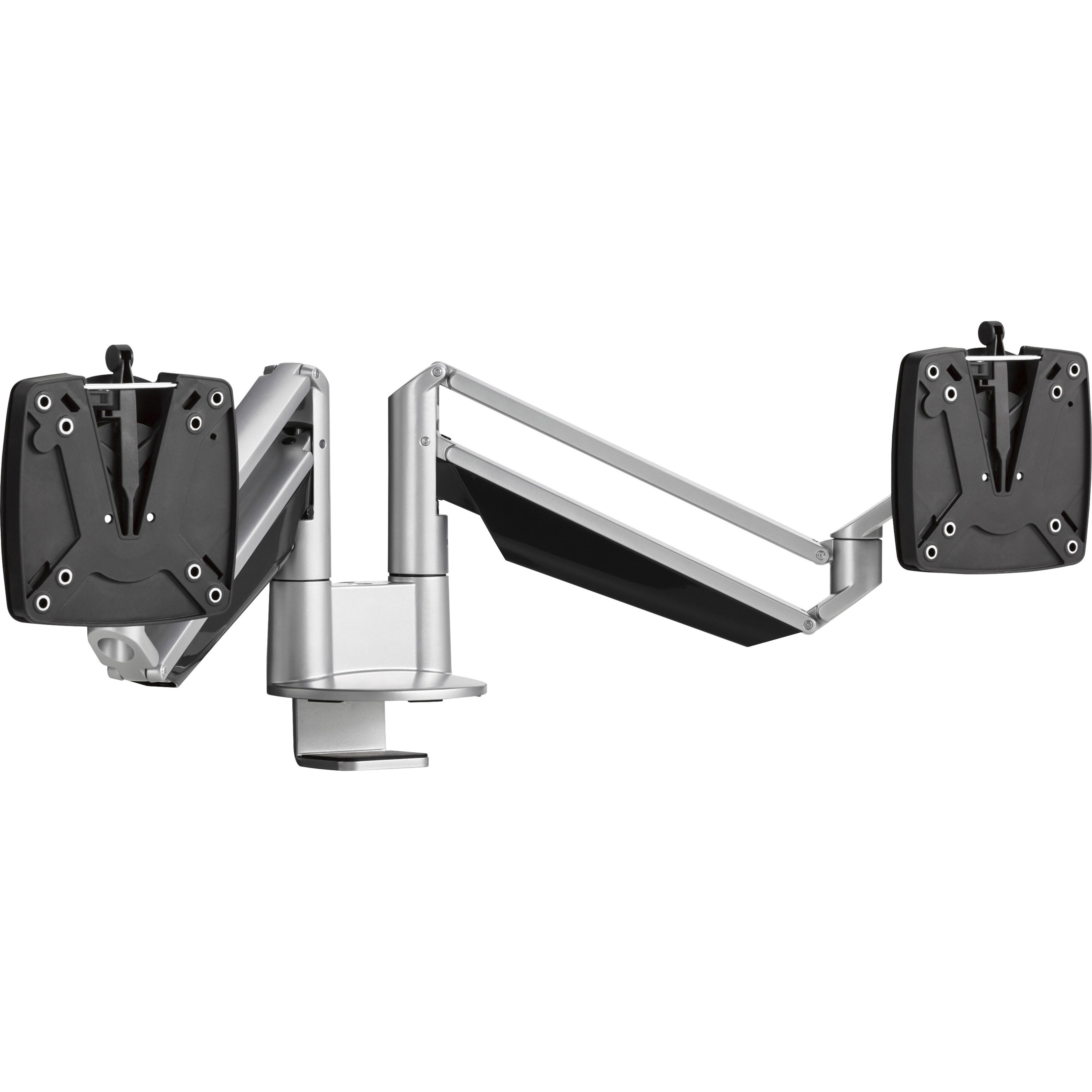 Novus CLU Duo Monitor Arm Set, Easy Alignment for Side-By-Side Viewing, 3-in-1 Mount, Fast Installation, Silver