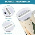 thumbnail image 3 of Yayeee 30oz Stainless Steel Tumbler with Straw and Handle Double-Wall Insulated Travel Water Bottle, Beige Christmas Trees, 3 of 8