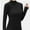 Black, variant on Womens Scoop Neck Long Sleeve Slim Fit Basic T Shirt