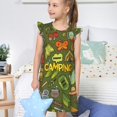 thumbnail image 4 of Fotbe Camping 1 Vestido de Dormir para Niñas de 3 a 10 Años, Mangas Cortas, Estilo Princesa, Pijama Camisón con Mangas Voladas-X-Large, 4 of 6