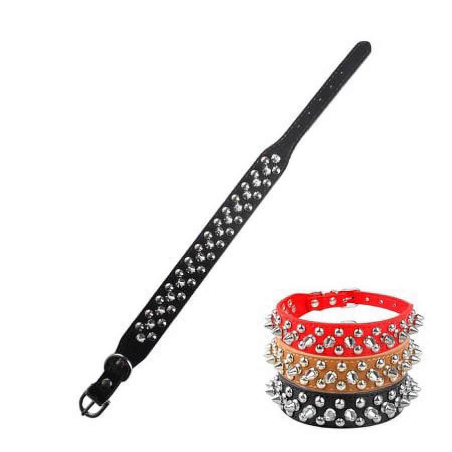Percen Spiked Dog Collar, Adjustable PU Leather photo 5